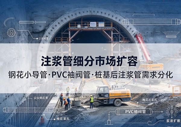 道孚注浆管细分市场扩容，隧道钢花小导管、PVC 袖阀管、桩基后注浆管需求分化